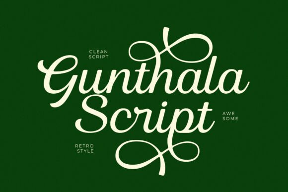 Gunthala Script: A Clean Retro Typeface for Modern Design